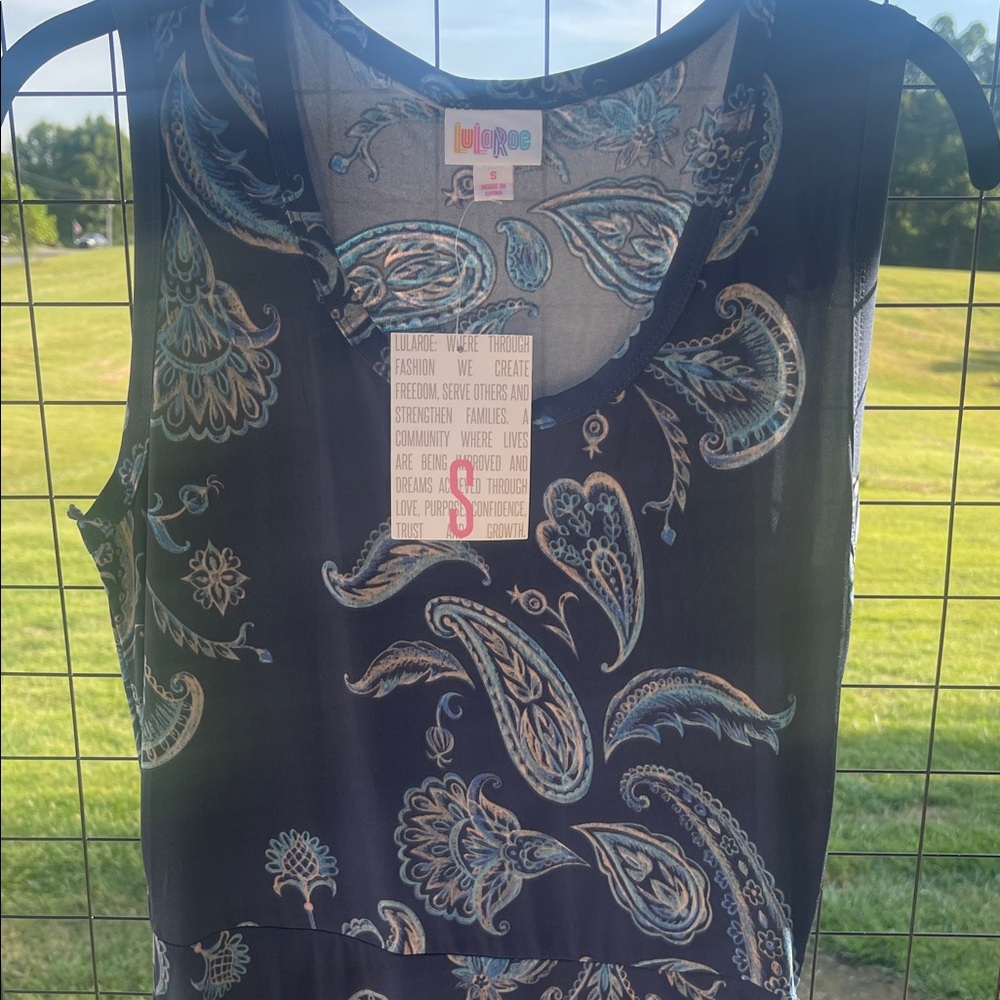 Lularoe Women's Paisley Dress - Navy Blue